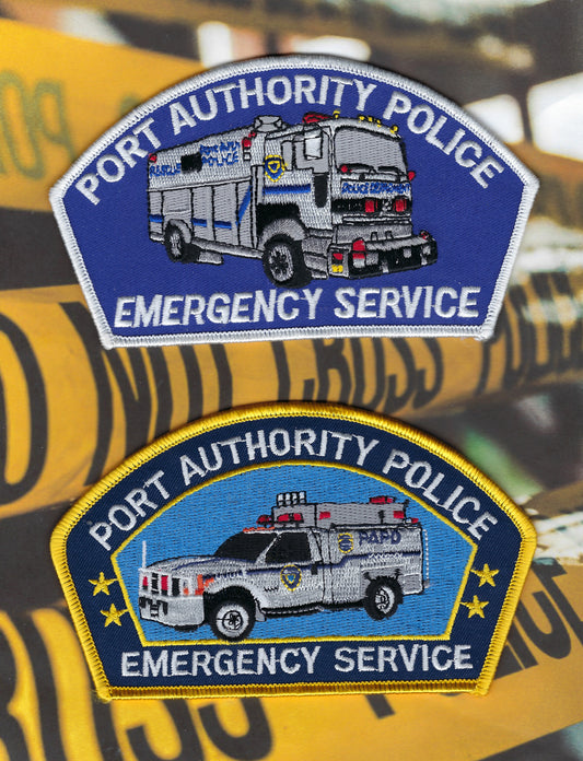 PORT AUTHORITY POLICE DEPARTMENT OF NEW YORK-NEW JERSEY (PAPD) EMERGENCY SERVICE UNIT EMBROIDERED PATCHES BY PUBLIC SAFETY COLLECTIBLES..
