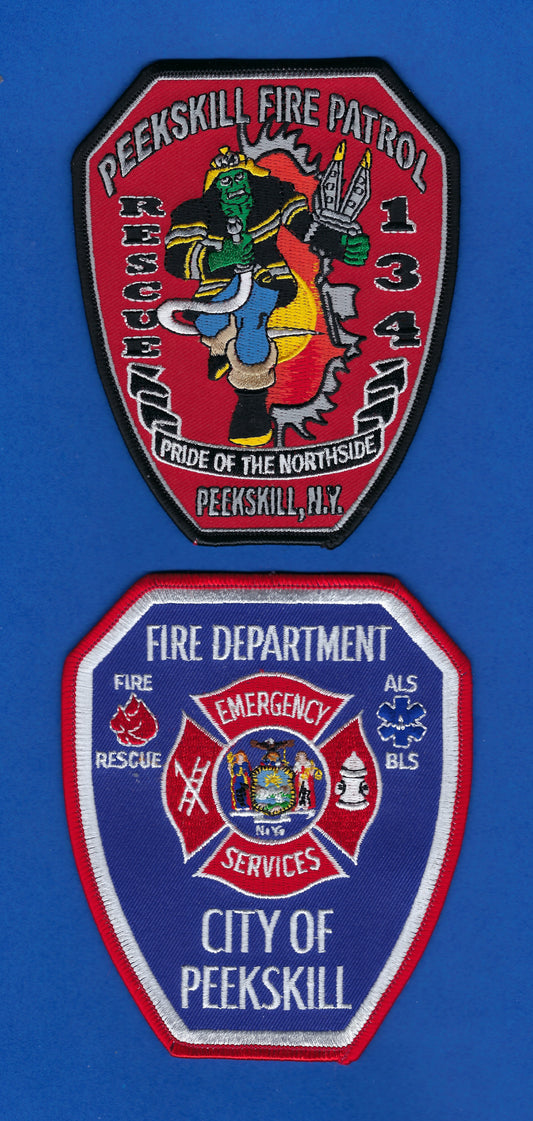 PEEKSKILL, NEW YORK ( WESTCHESTER COUNTY ) FIRE DEPARTMENT RESCUE 134 EMBROIDERED PATCHES BY PUBLIC SAFETY COLLECTIBLES