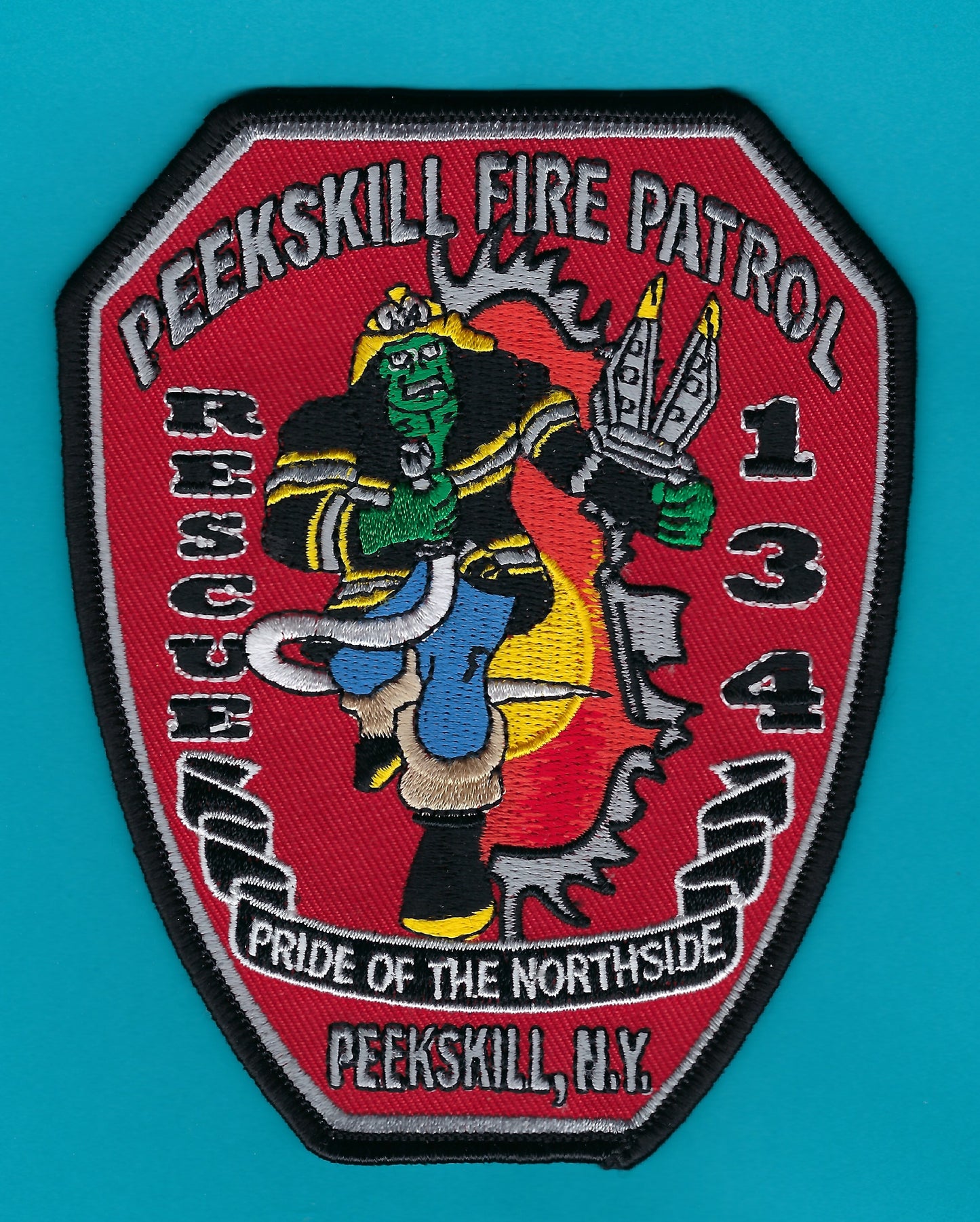 PEEKSKILL, NEW YORK ( WESTCHESTER COUNTY ) FIRE DEPARTMENT RESCUE COMPANY 134 EMBROIDERED PATCH BY PUBLIC SAFETY COLLECTIBLES.