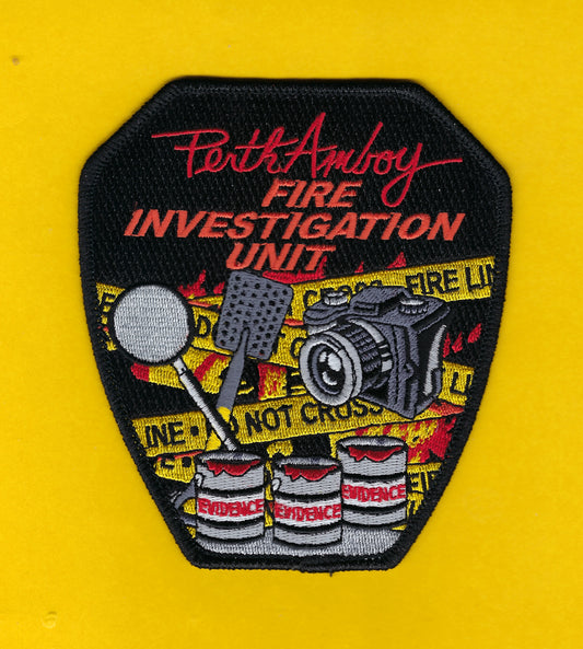 PERTH AMBOY, NEW JERSEY FIRE DEPARTMENT 'FIRE INVESTIGATION UNIT' EMBROIDERED PATCH BY EAGLE EMBLEMS.