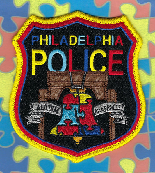 PHILADELPHIA, PENNSYLVANIA POLICE DEPARTMENT 'AUTISM AWARENESS' EMBROIDERED PATCH BY GHOST PATCH ENTERPRISES.