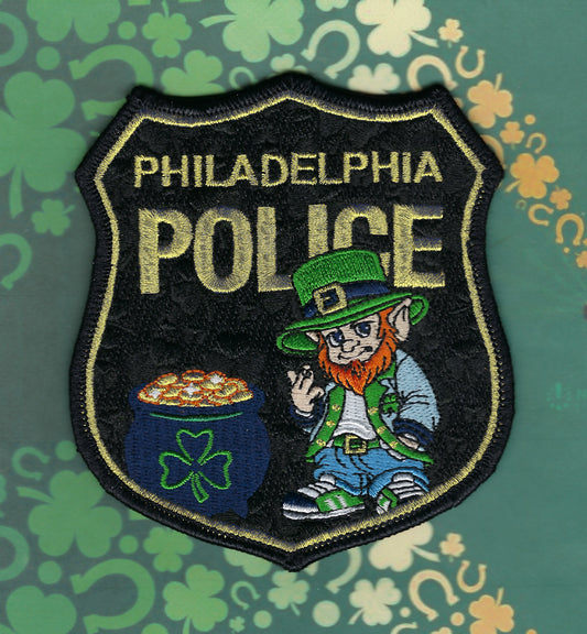 PHILADELPHIA, PENNSYLVANIA POLICE DEPARTMENT SAINT PATRICK's DAY EMBROIDERED PATCH DESIGNED AND PRODUCED BY GHOST PATCH PRODUCTIONS.