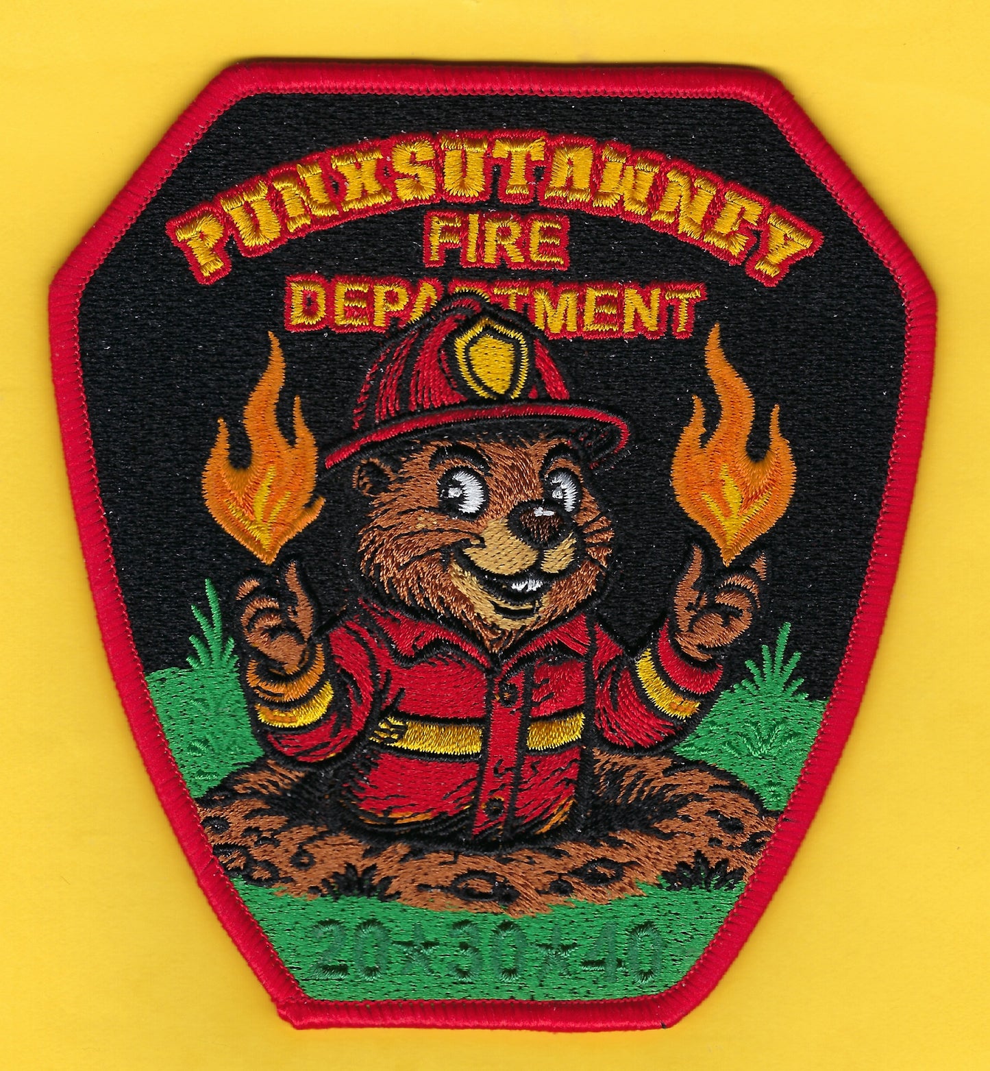 PUNXSUTAWNEY, PENNSYLVANIA POLICE DEPARTMENT 'GROUND HOG DAY' EMBROIDERED PATCH B DESIGNED AND PRODUCED BY GHOST PATCH ENTERPRISES.