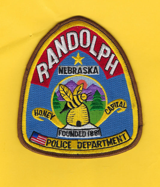 RANDOLPH, NEBRASKA POLICE DEPARTMENT 4.5 INCH EMBROIDERED PATCH BY PUBLIC SAFETY COLLECTIBLES.