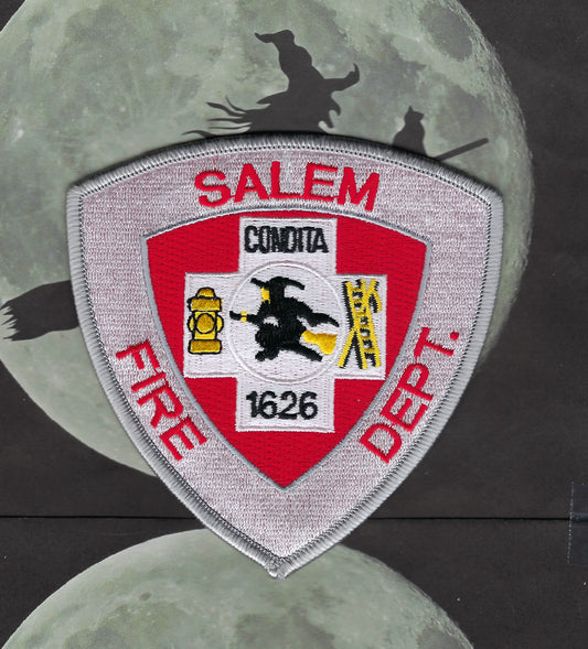 SALEM, MASSACHUSETTS (WITCH CITY) FIRE DEPARTMENT 4-INCH EMBROIDERED PATCH BY PUBLIC SAFETY COLLECTIBLES.