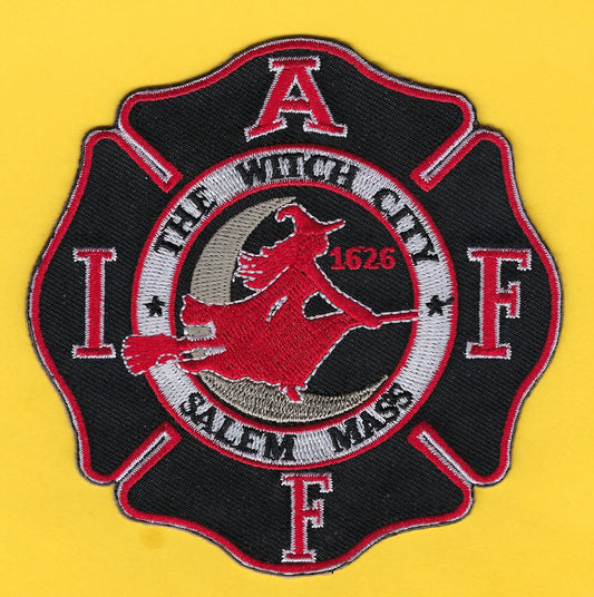 SALEM, MASSACHUSETTS FIRE DEPARTMENT FIREFIGHTERS IAFF EMBROIDERED PATCH BY PUBLIC SAFETY COLLECTIBLES.