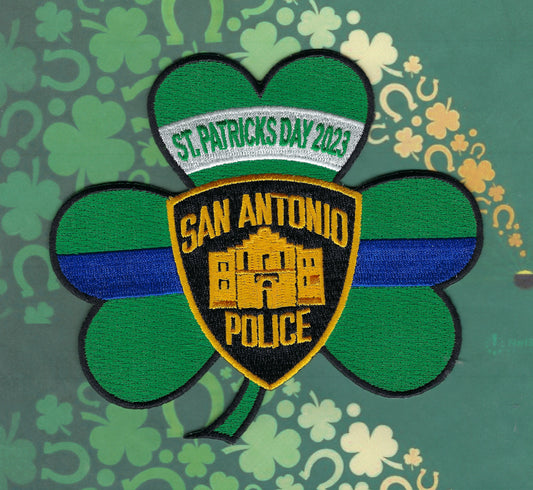 SAN ANTONIO, TEXAS POLICE DEPT SAINT PATRICK's DAY 2023 EMBROIDERED PATCH BY PUBLIC SAFETY COLLECTIBLES.