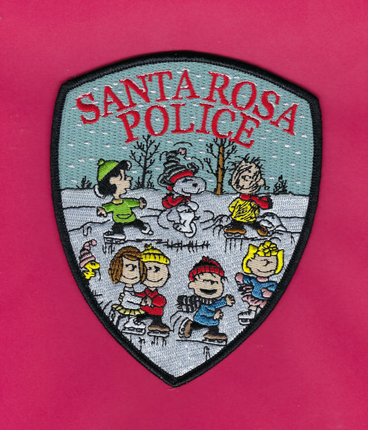 SANTA ROSA, CALIFORNIA POLICE DEPARTMENT EMBROIDERED CHRISTMAS PATCH