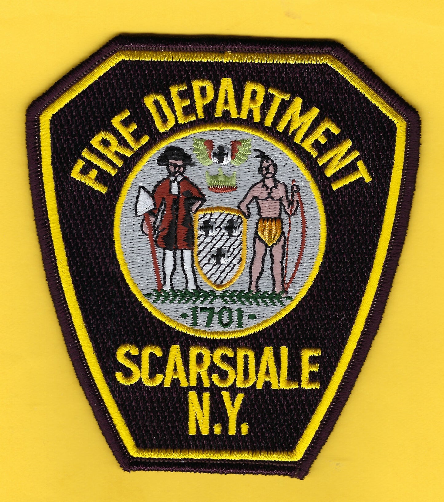 SCARSDALE, NEW YORK ( WESTCHESTER COUNTY ) FIRE DEPARTMENT EMBROIDERED PATCH BY PUBLIC SAFETY COLLECTIBLES.