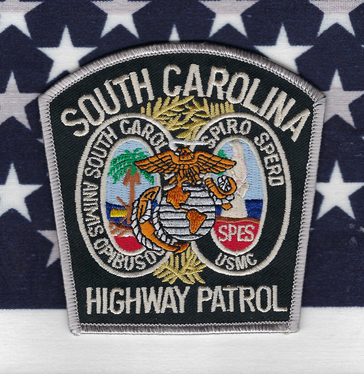 SOUTH CAROLINA HIGHWAY PATROL 'UNITED STATES MARINE CORPS' EMBROIDERED PATCH.