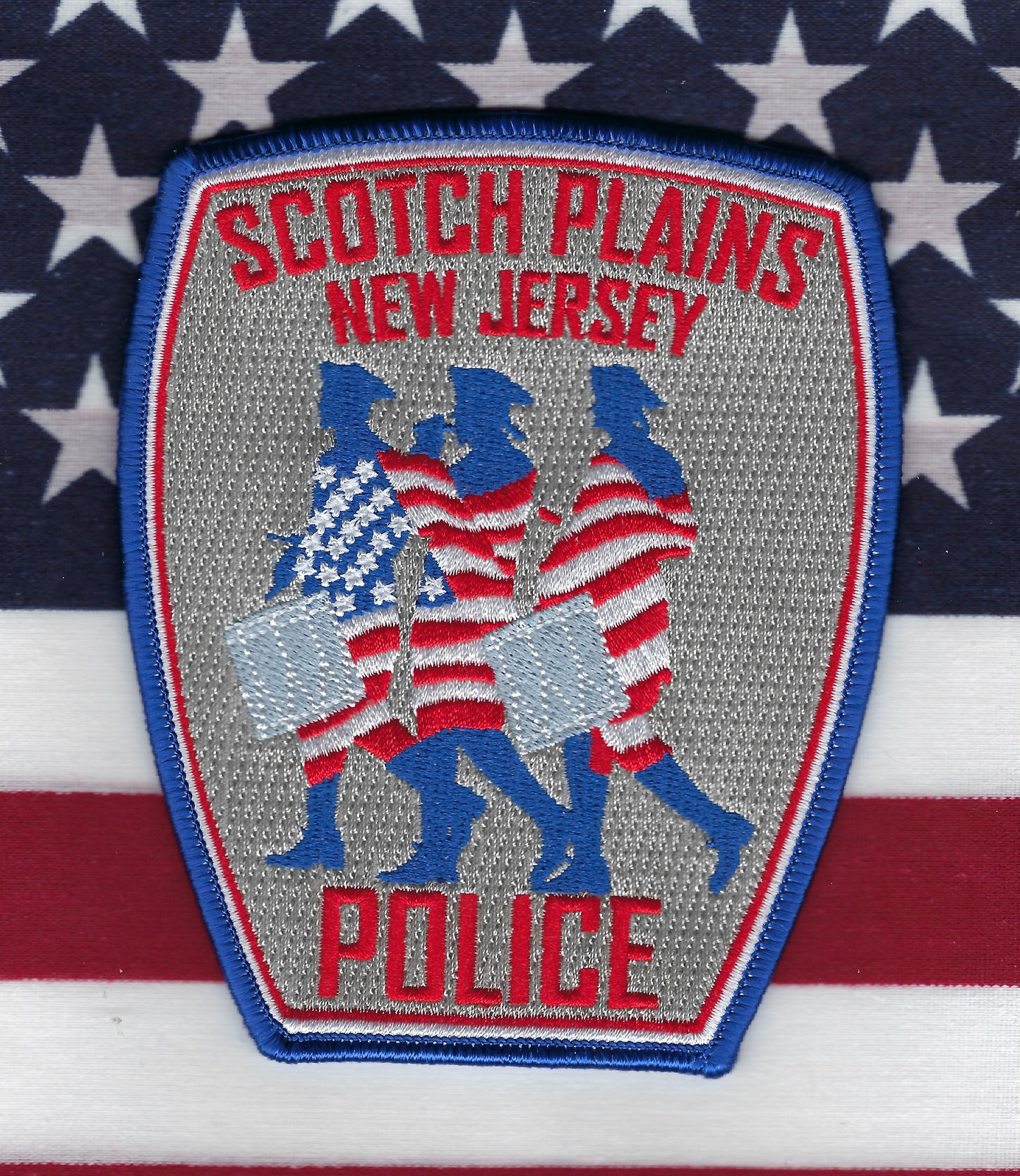 SCOTCH PLAINS, NEW JERSEY POLICE DEPARTMENT 'FOURTH OF JULY' EMBROIDERED PATCH BY GHOST PATCH PRODUCTIONS.