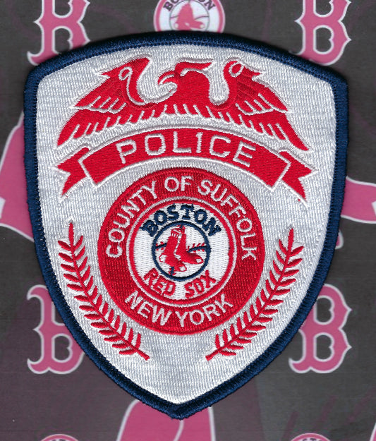 SUFFOLK COUNTY, NEW YORK POLICE DEPARTMENT (SCPD) 'BOSTON RED SOX' EMBROIDERED TRIBUTE PATCH BY REAL TIME COIN CENTER
