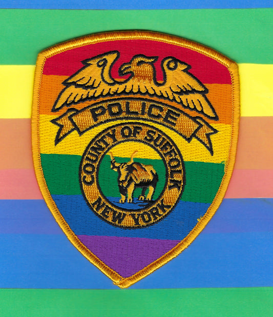 SUFFOLK COUNTY, NEW YORK POLICE DEPARTMENT (SCPD) 'GAY PRIDE' EMBROIDERED PATCH BY PUBLIC SAFETY COLLECTIBLES.