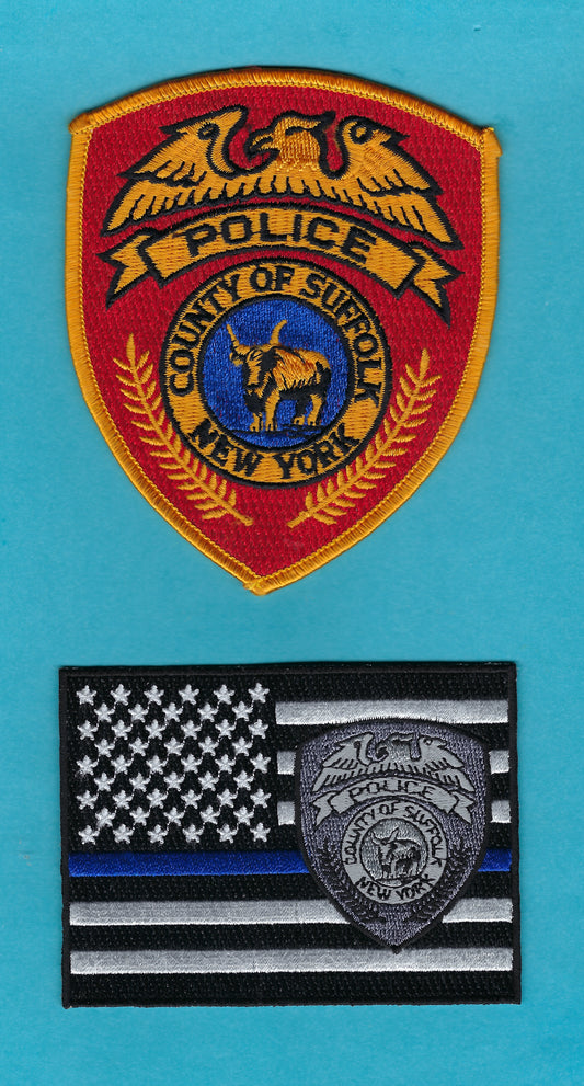SUFFOLK COUNTY, NEW YORK POLICE DEPARTMENT (SCPD) EMBROIDERED  PATCHES BY PUBLIC SAFETY COLLECTIBLES.