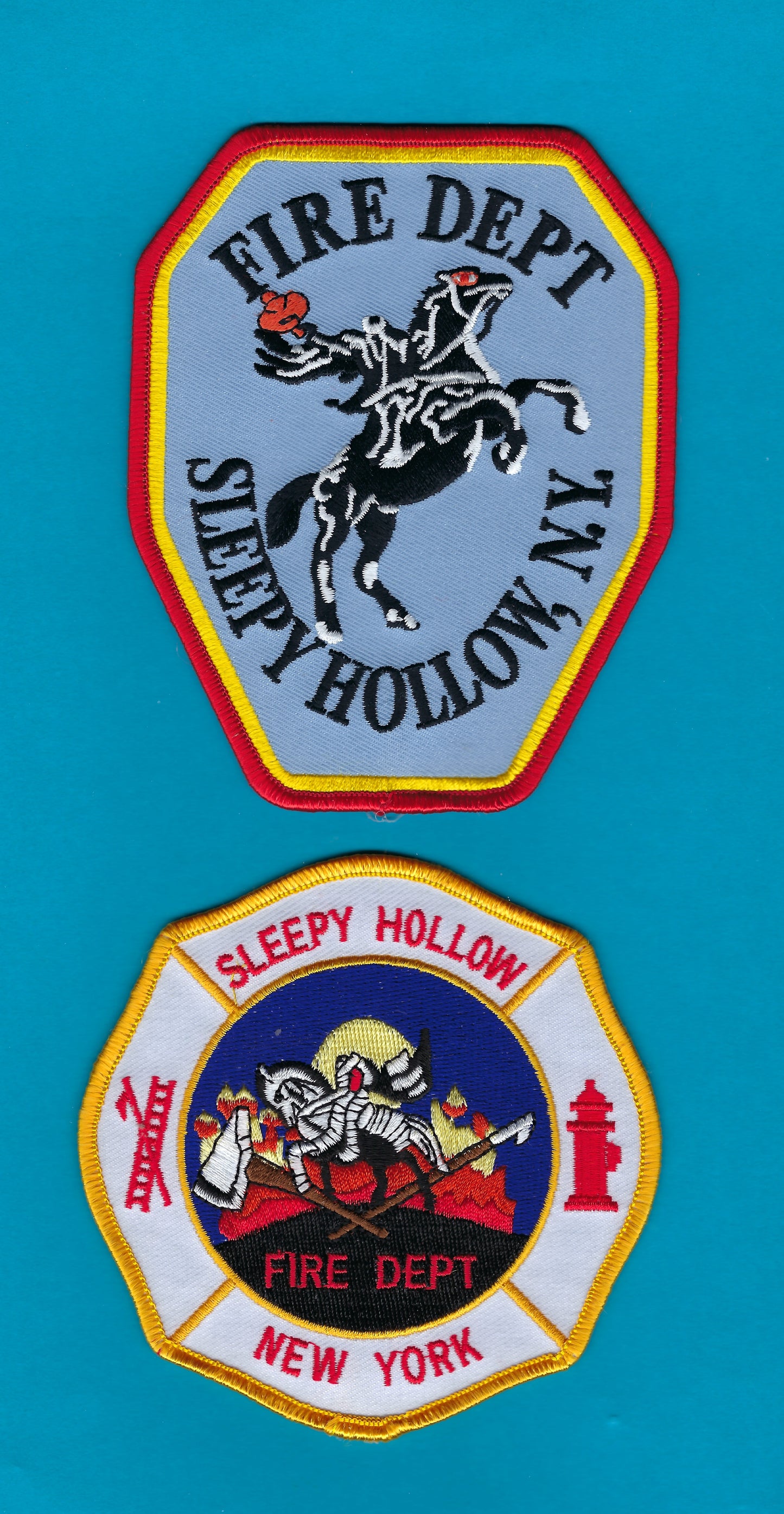 SLEEPY HOLLOW, NEW YORK ( WESTCHESTER COUNTY ) FIRE DEPARTMENT EMBROIDERED PATCHES BY PUBLIC SAFETY COLLECTIBLES