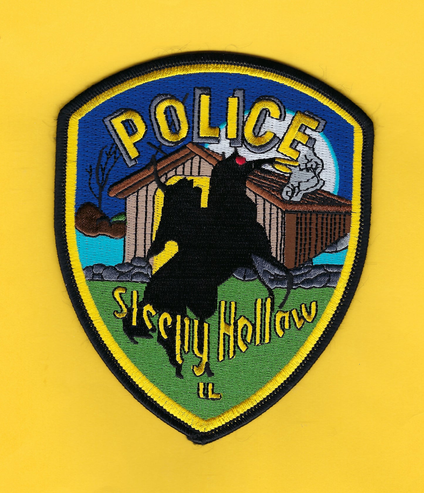SLEEPY HOLLOW, ILLINOIS POLICE DEPARTMENT 5-INCH EMBROIDERED PATCH BY PUBLIC SAFETY COLLECTIBLES.