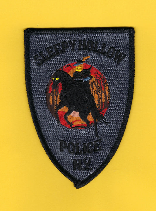 SLEEPY HOLLOW, NEW YORK (WESTCHESTER COUNTY) POLICE DEPARTMENT 'HEADLESS HORSEMAN' HALLOWEEN EMBROIDERED PATCH BY PUBLIC SAFETY COLLECTIBLES.