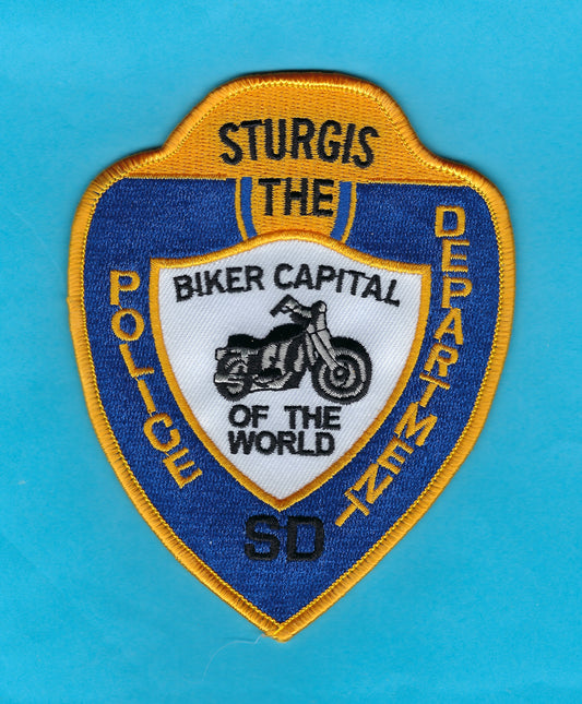 STURGIS, SOUTH DAKOTA POLICE DEPT EMBROIDERED PATCH B BY PUBLIC SAFETY COLLECTIBLES.