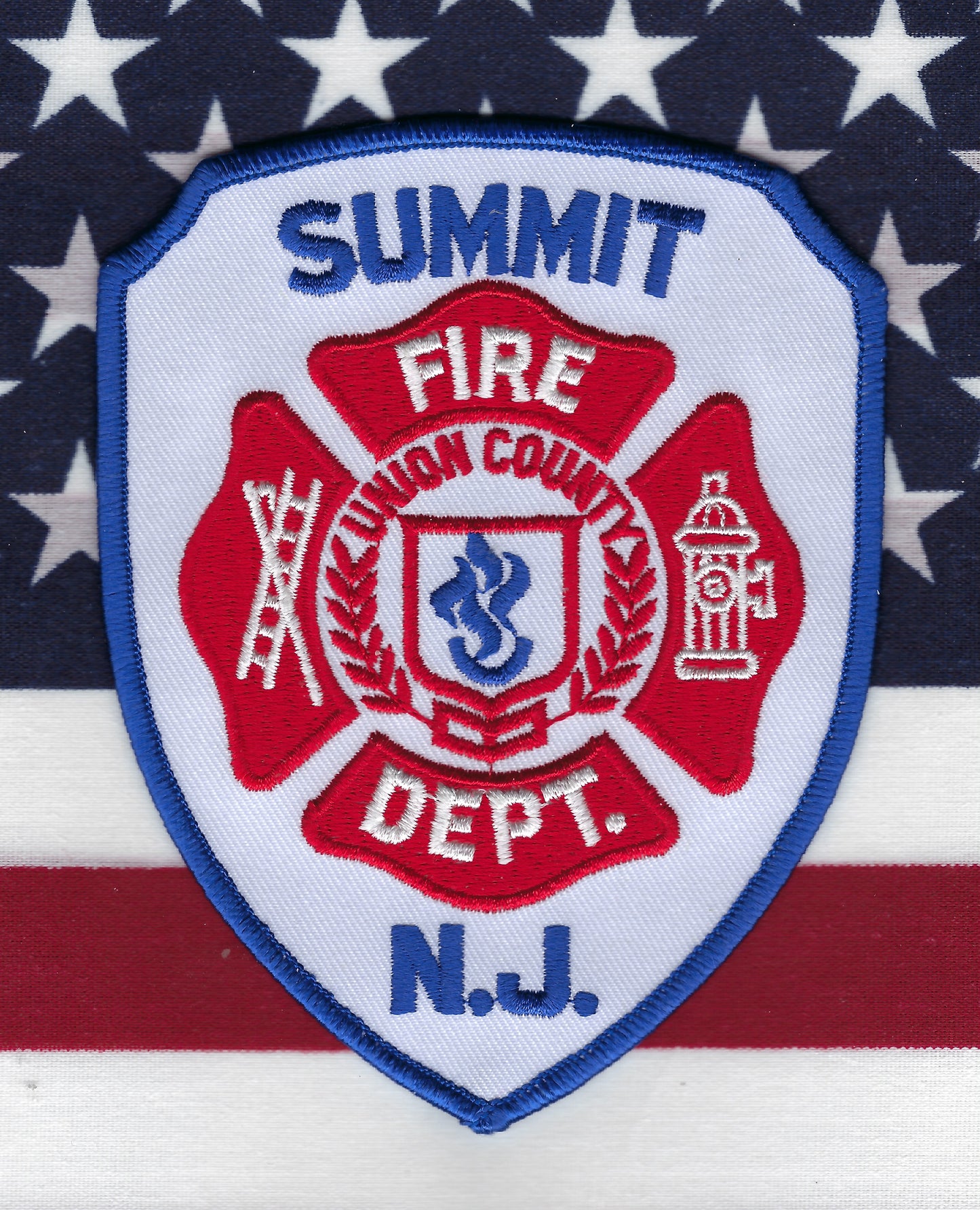 SUMMIT, NEW JERSEY FIRE DEPARTMENT EMBROIDERED PATCH BY PUBLIC SAFETY COLLECTIBLES.