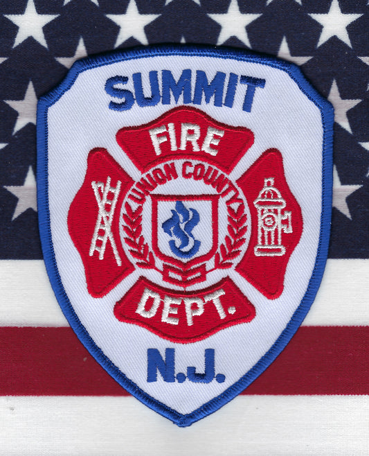 SUMMIT, NEW JERSEY FIRE DEPARTMENT EMBROIDERED PATCH BY PUBLIC SAFETY COLLECTIBLES.