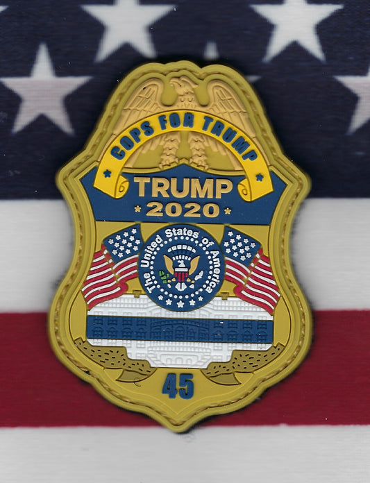 PRESIDENT DONALD J. TRUMP 'COPS FOR TRUMP 2020' PVC PATCH BY PUBLIC SAFETY COLLECTIBLES.