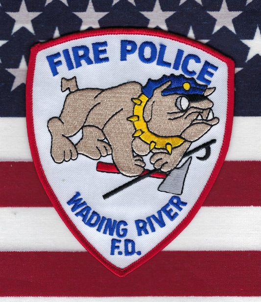 WADING RIVER, NEW YORK FIRE DEPARTMENT FIRE-POLICE EMBROIDERED PATCH BY PUBLIC SAFETY COLLECTIBLES.