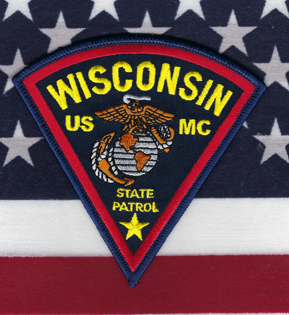 WISCONSIN STATE PATROL 'UNITED STATES MARINE CORPS' EMBROIDERED PATCH.