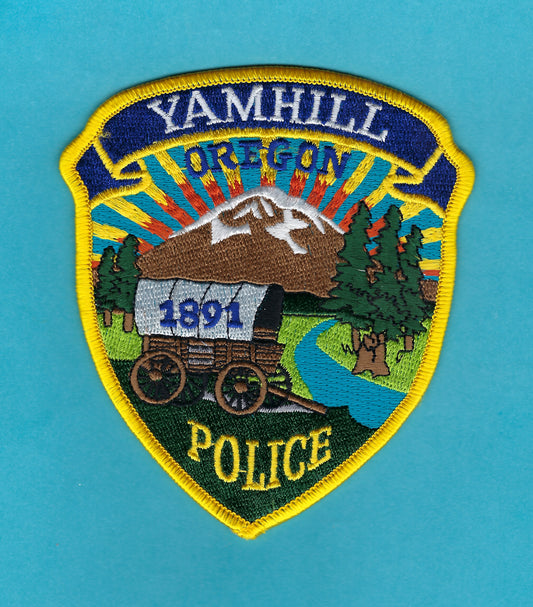 YAMHILL, OREGON POLICE DEPARTMENT 4.75 INCH EMBROIDERED PATCH BY PUBLIC SAFETY COLLECTIBLES.
