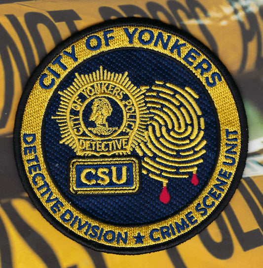 YONKERS, NEW YORK (YPD) POLICE DEPARTMENT ( WESTCHESTER COUNTY ) CRIME SCENE UNIT DETECTIVE EMBROIDERED PATCH DESIGNED AND PRODUCED BY UNDERDOG PATCH DESIGNS.